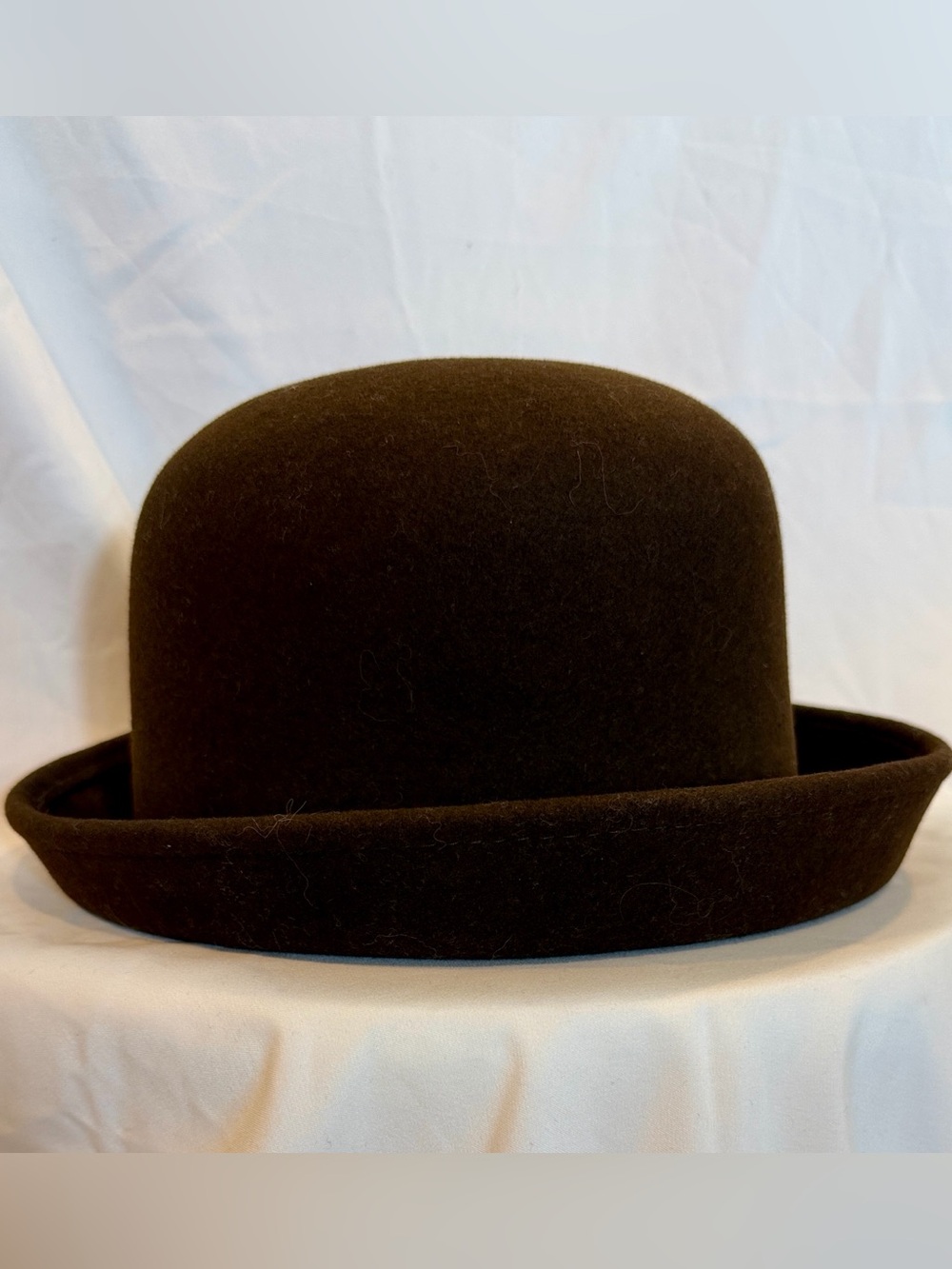 Commodore Brown 100% Wool Felt Bowler Cloche Hat